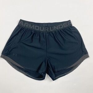 UNDER ARMOUR Black Loose Fit Lined Running‎ Athletic Shorts Womens Size S
